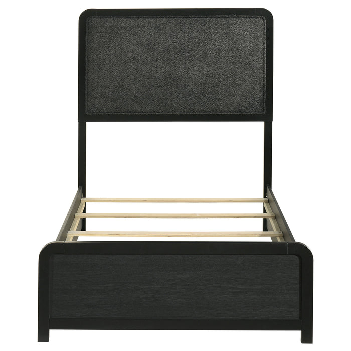 Cavelle 51-inch Upholstered Twin Panel Bed Black