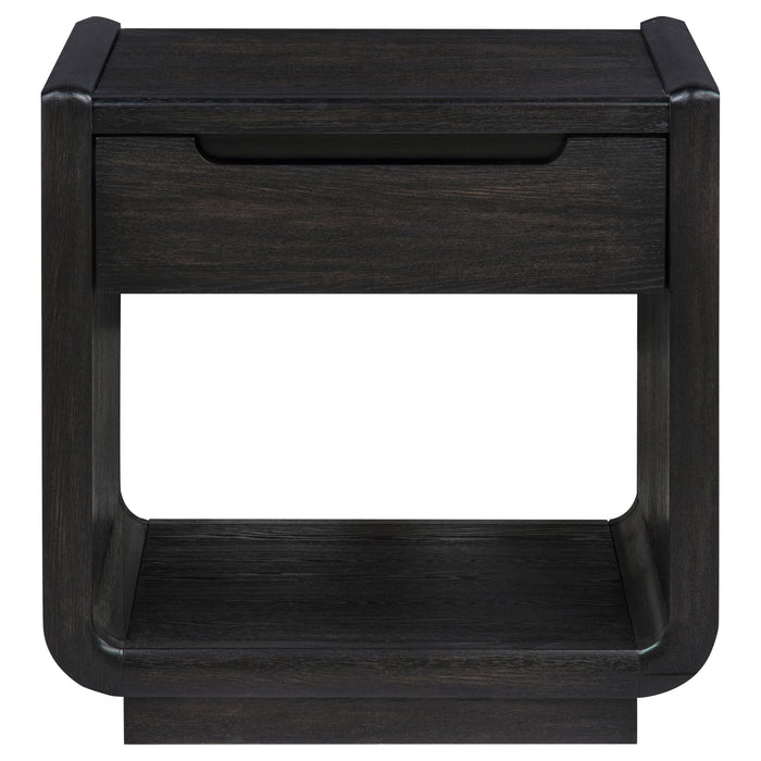 Leandro 2-piece Wood Coffee and End Table Set Burnished Black