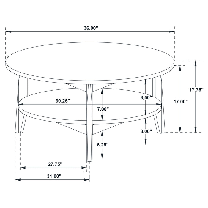 Bradley 2-Piece Round SmartTop Coffee Table Set Grey and Natural