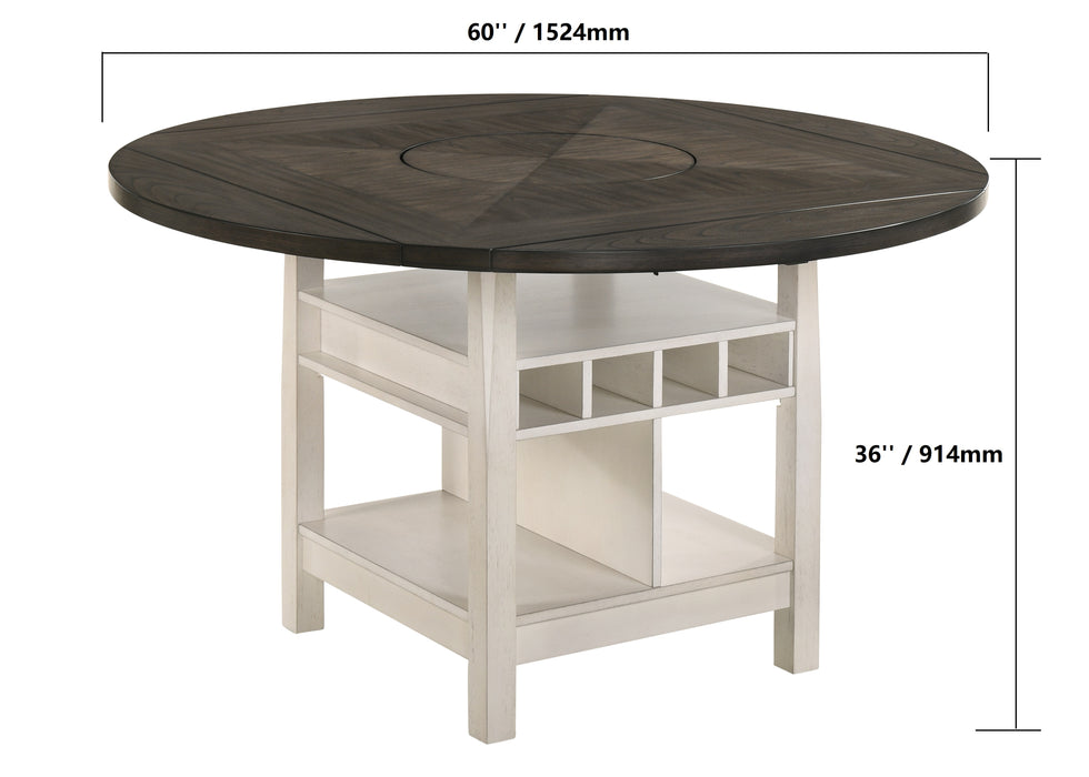 CONNER CHALK GREY COUNTER HEIGHT TABLE SHELF