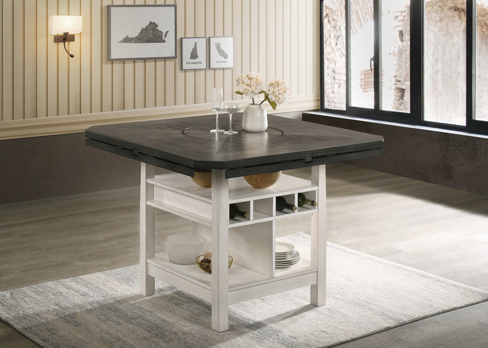 CONNER CHALK GREY COUNTER HEIGHT TABLE SHELF