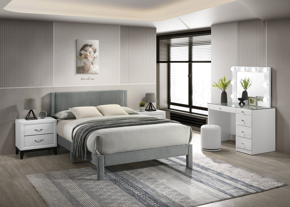 LUCIA FULL BED LIGHT GREY