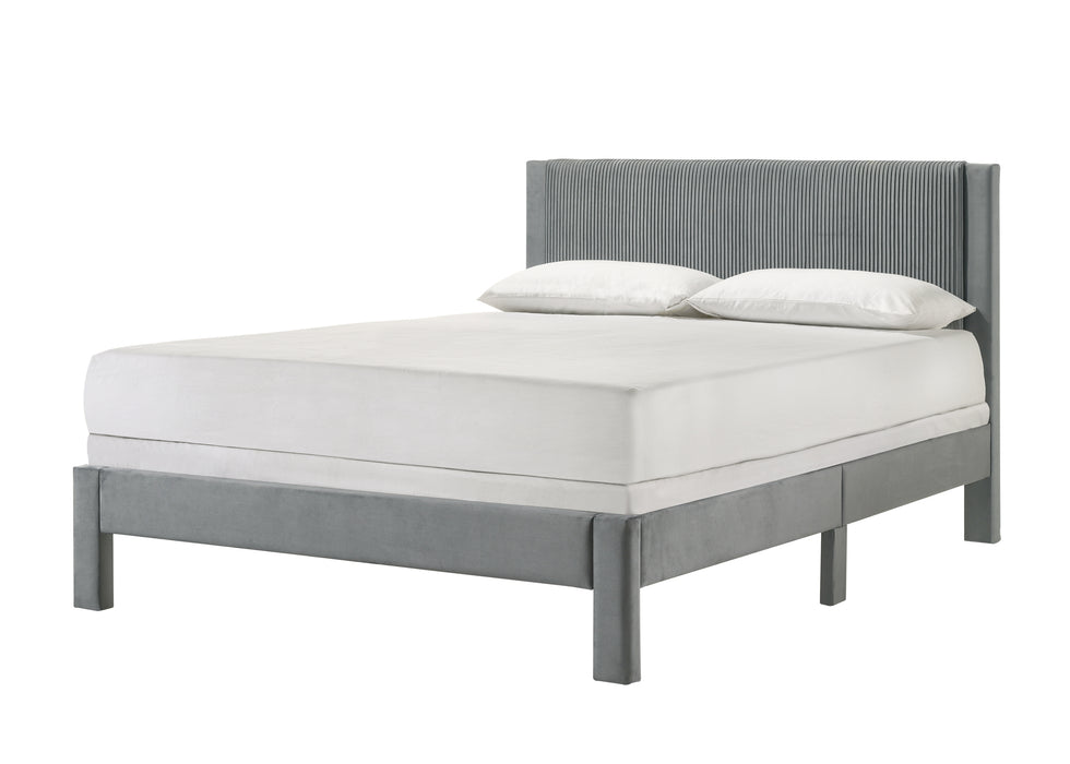 LUCIA QUEEN BED LIGHT GREY