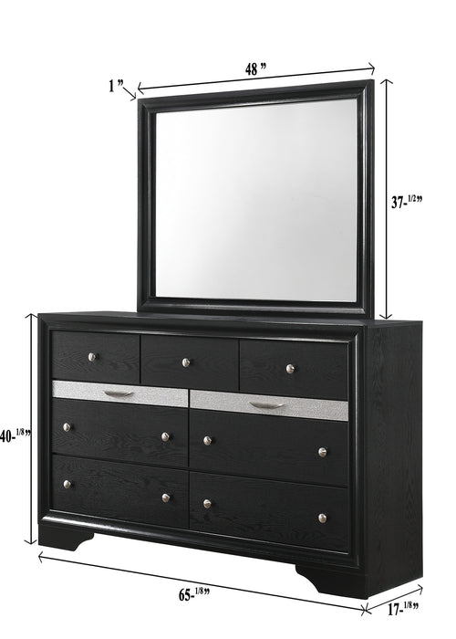 REGATA DRESSER MIRROR BLACK/SILVER