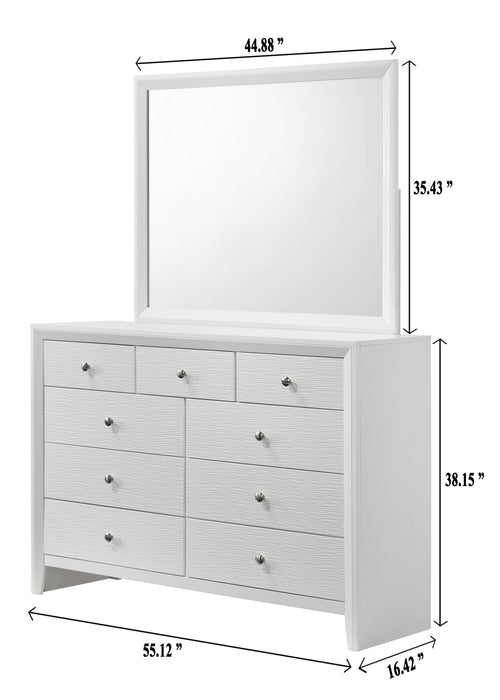 EVAN DRESSER MIRROR WHITE