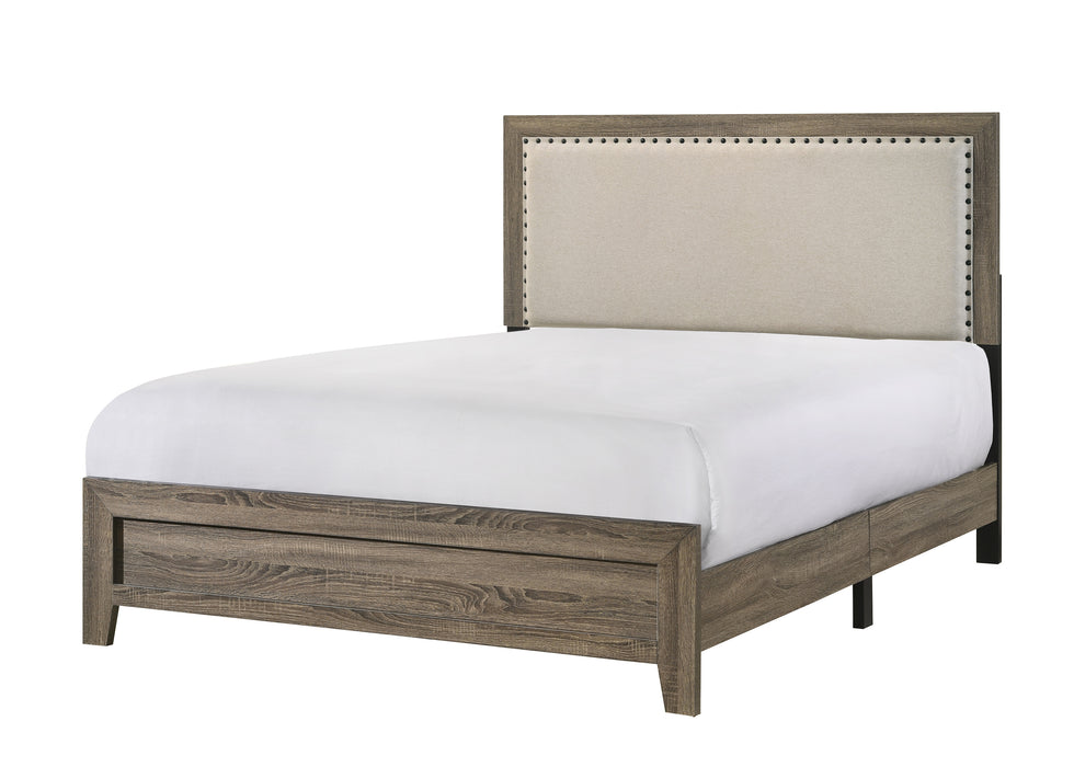 MILLIE UPHOLSTEREDOLSTERY BED ONE BOX -GREY