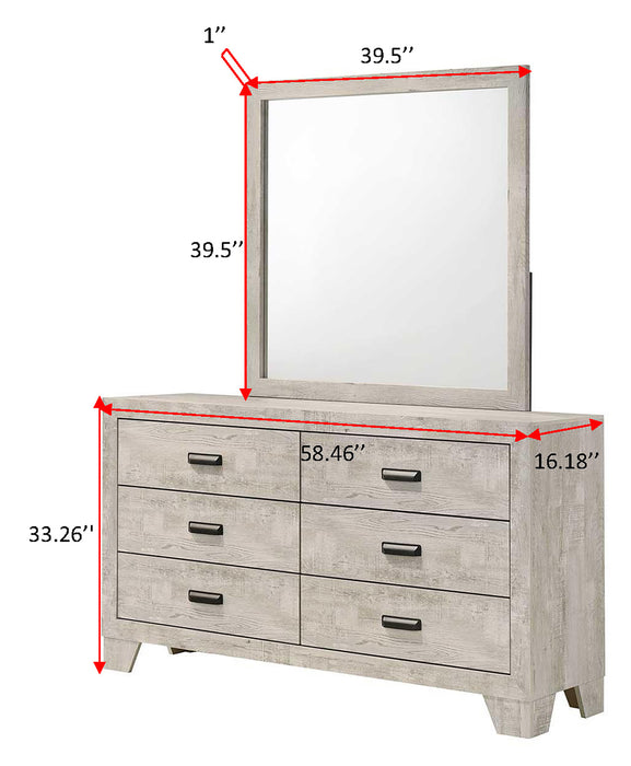 MILLIE DRESSER MIRROR-WHITE