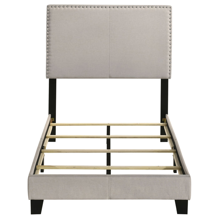 Boyd Upholstered Twin Panel Bed Ivory