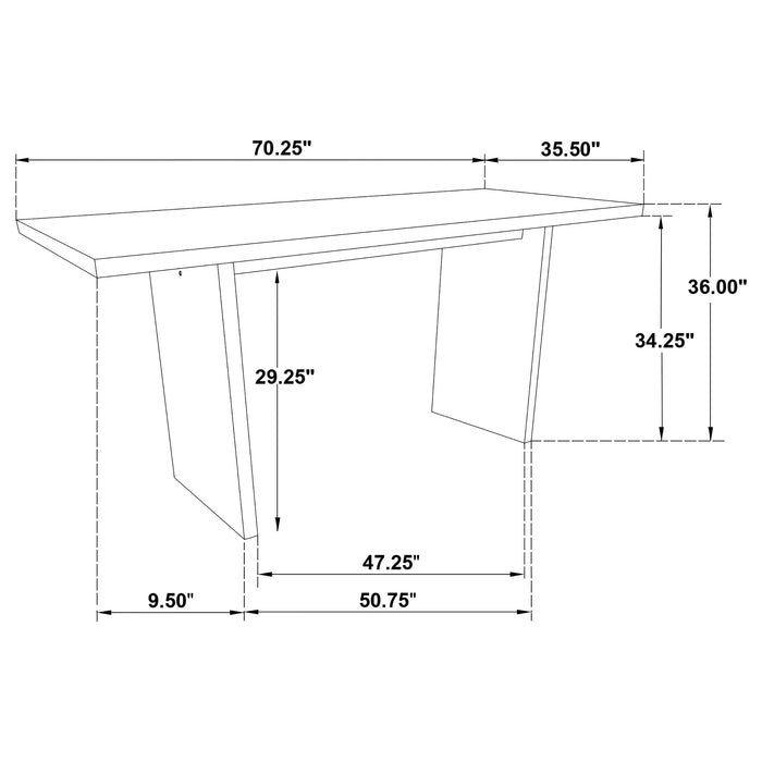 Decker 7-piece 70-inch Rectangular Counter Height Dining Set Cream and Walnut