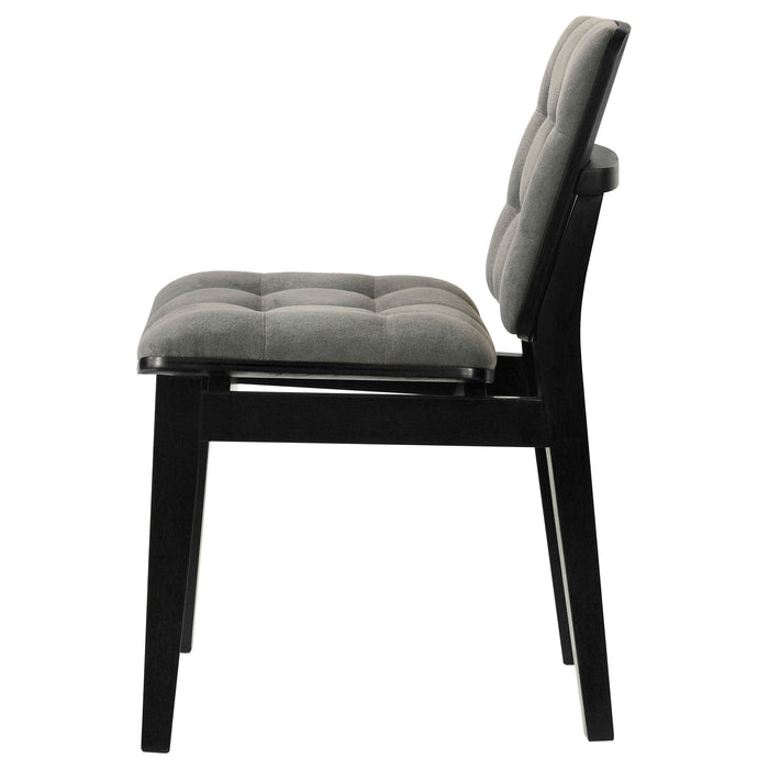 Redbridge Velvet Upholstered Side Chair Grey and Black (Set of 2)