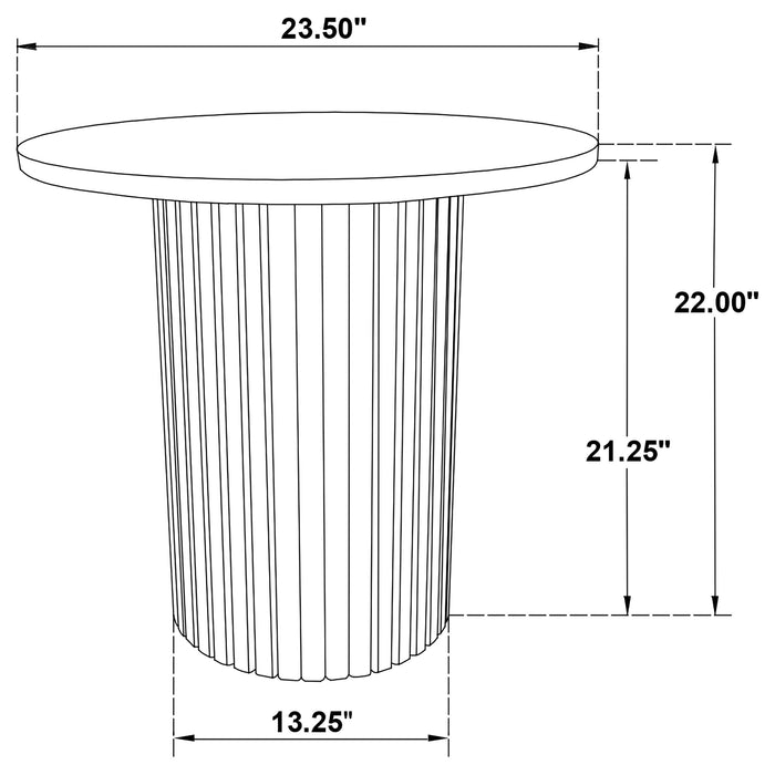 Hamlyn 2-piece Round Fluted Coffee and End Table Set Black