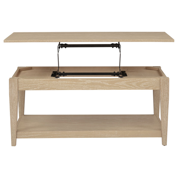 Lindenton 2-piece Wood Lift-Top Coffee and End Table Set Blonde