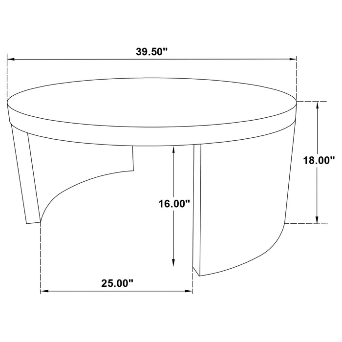 Sweeney 39-inch Round Wood Occasional Cocktail Coffee Table Dark Walnut