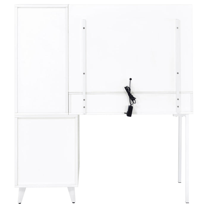 Souza 5-Drawer Makeup Vanity Table With LED Mirror White High Gloss
