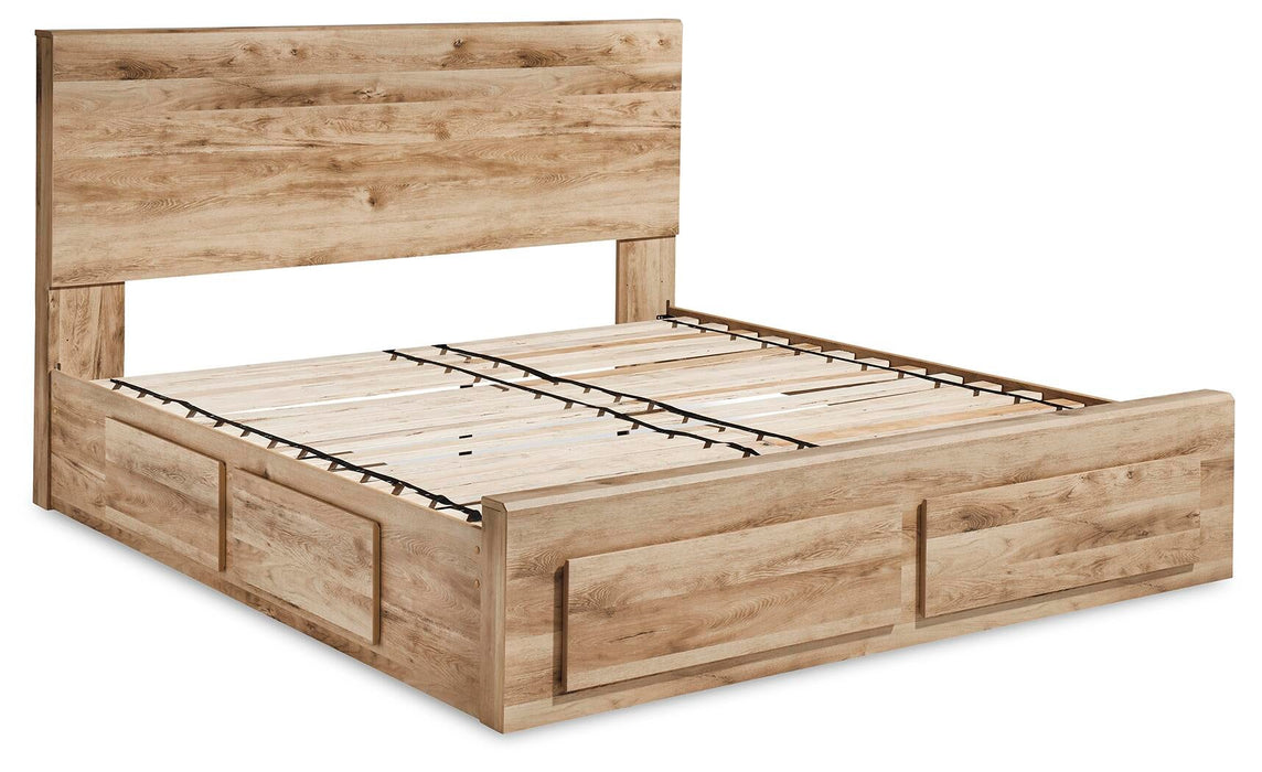 Hyanna Queen Panel Storage Bed with 2 Under Bed Storage Drawer, Dresser, Mirror and Nightstand