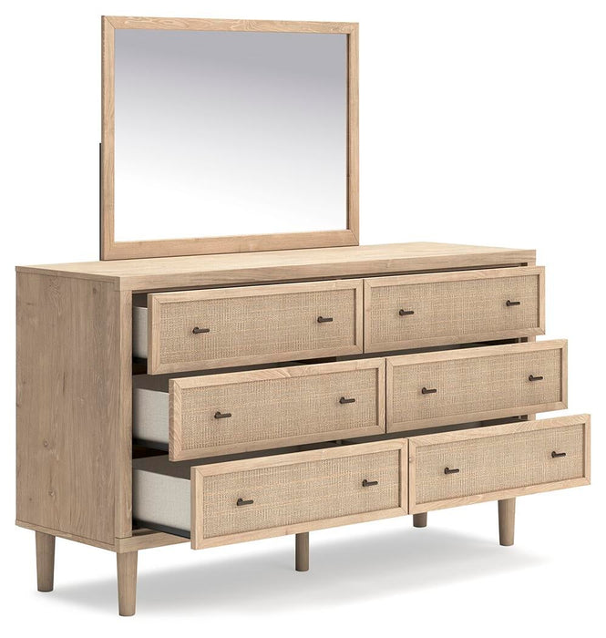 Cielden Full Panel Bed with Mirrored Dresser