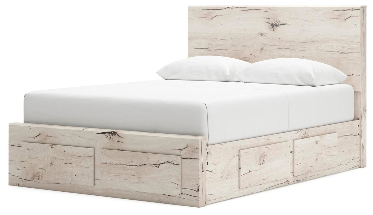 Lawroy Queen Panel Storage Bed, Dresser, Mirror and Nightstand