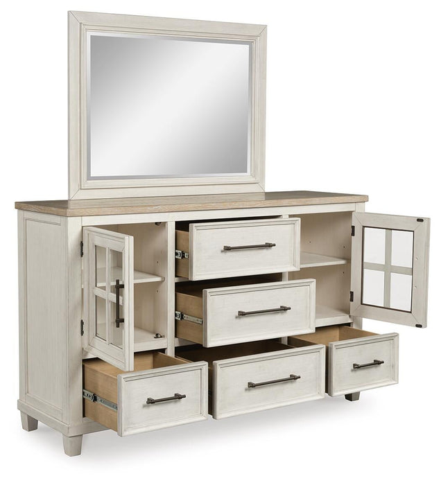 Shaybrock King Panel Bed, Dresser and Mirror