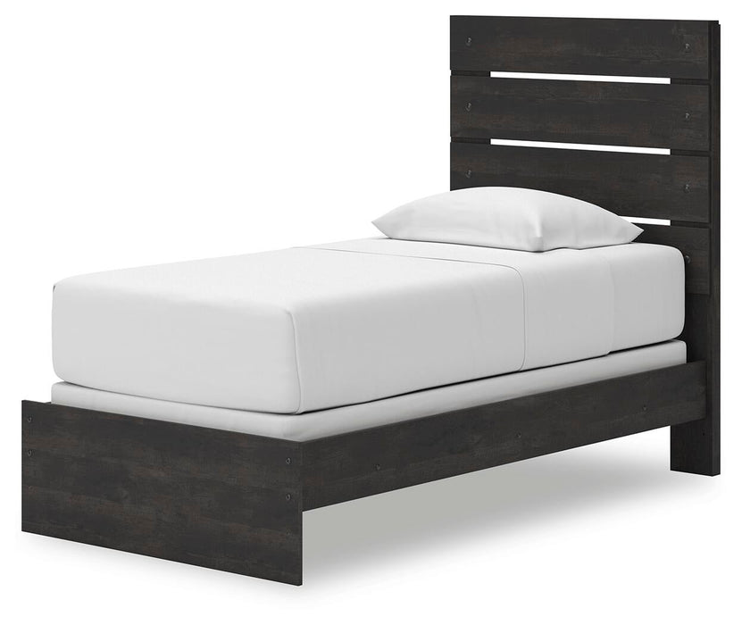 Hollivern Twin Panel Bed, Dresser, Mirror, Chest and Nightstand