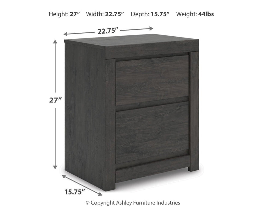 Fraluna Queen Panel Storage Bed, Dresser, Mirror and Nightstand