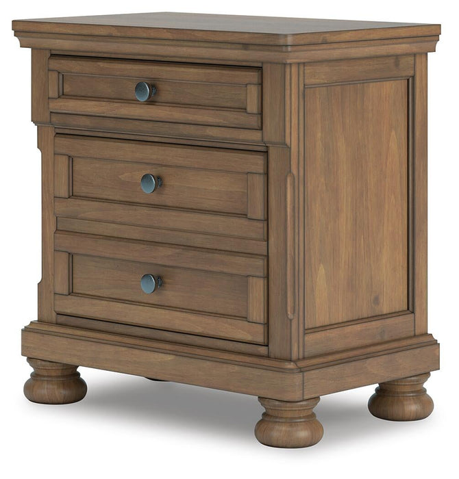 Feddinger California King Storage Sleigh Bed with Mirrored Dresser, Chest and Nightstand