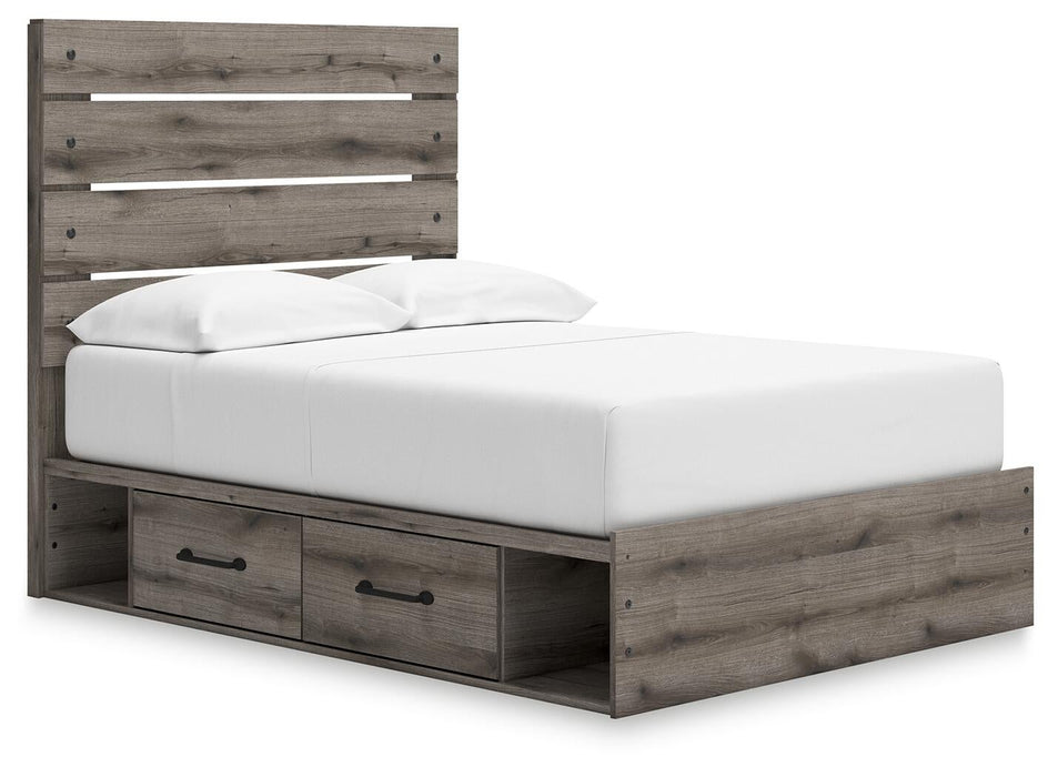 Graystorm Full Panel Storage Bed, Dresser and Mirror