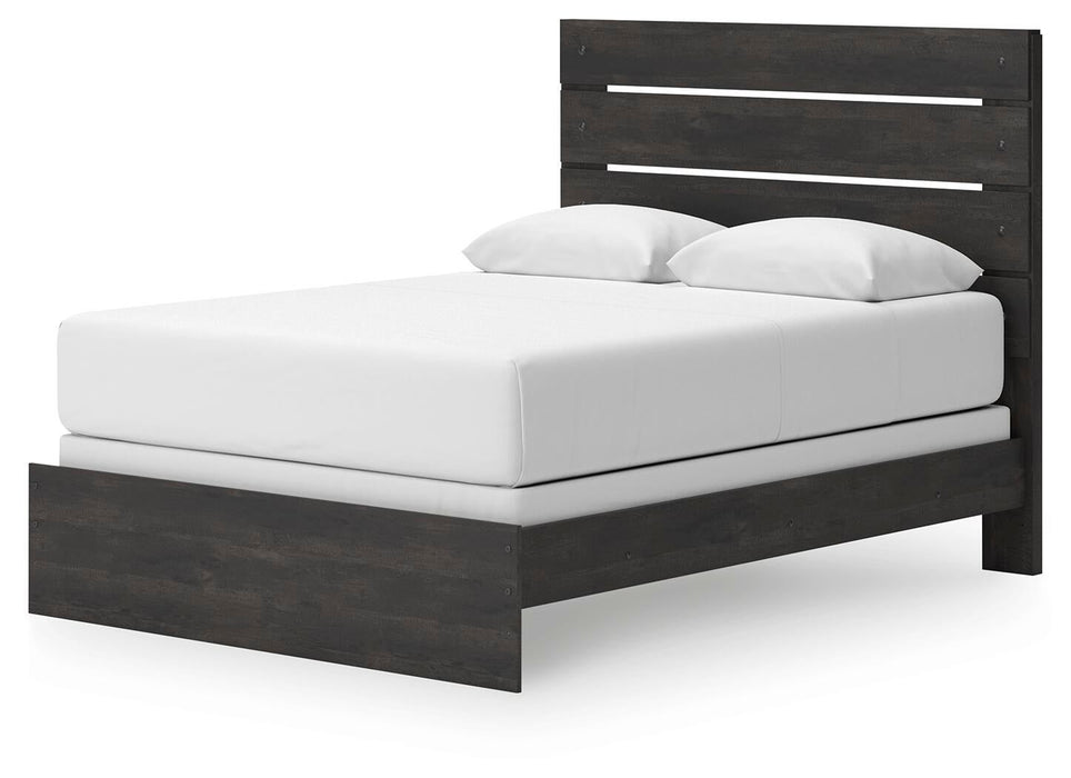 Hollivern Queen Panel Bed, Dresser, Mirror, Chest and Nightstand