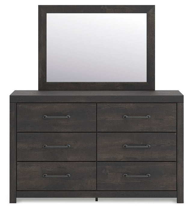 Hollivern Twin Panel Bed with Storage, Dresser, Mirror and Nightstand