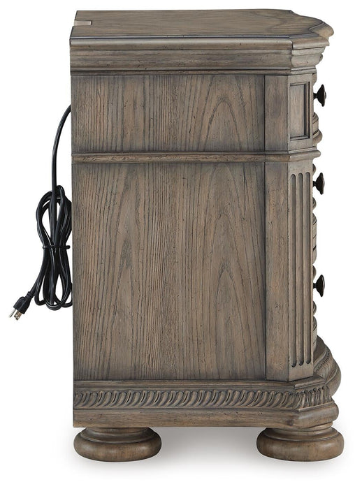 Ardenfield King Upholstered Sleigh Bed, Dresser, Mirror, Chest and Nightstand
