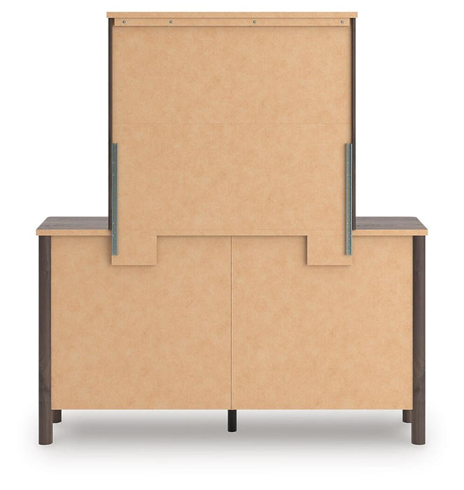 Pamytta King Upholstered Panel Platform Bed, Dresser, Mirror and Nightstand