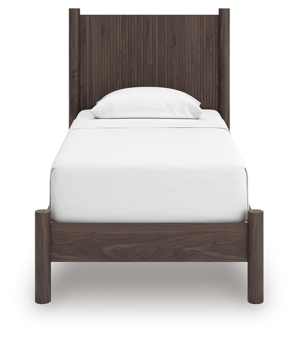 Pamytta Twin Panel Platform Bed, Dresser, Mirror and Nightstand