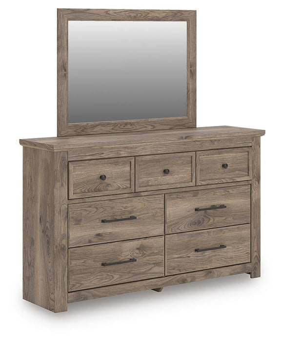 Keithland King Panel Bed with Mirrored Dresser