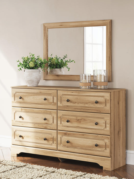 Galletyn Full Panel Bed with Mirrored Dresser
