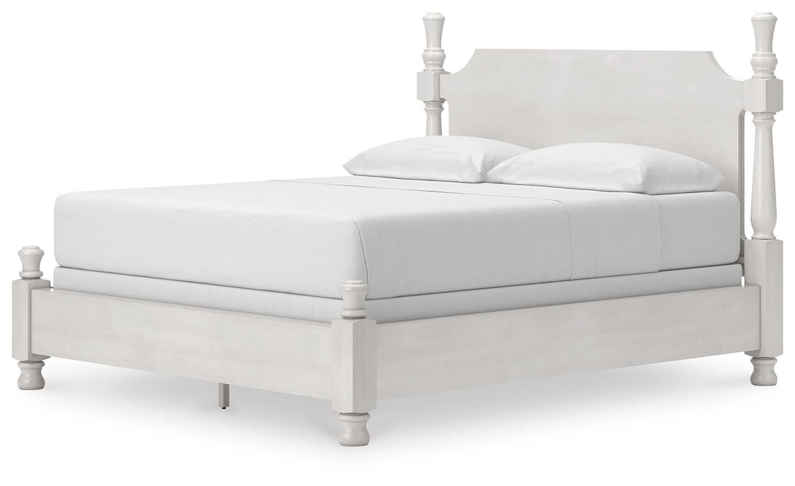 Rowlenstown California King Poster Bed, Dresser, Mirror and Nightstand