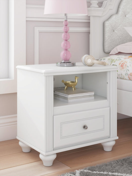 Kozlani Full Upholstered Panel Storage Bed, Dresser, Mirror and Nightstand