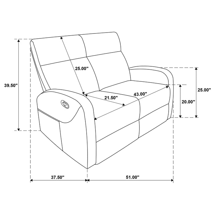 Hamilton Chenille Upholstered Manual Reclining Loveseat Charcoal Grey