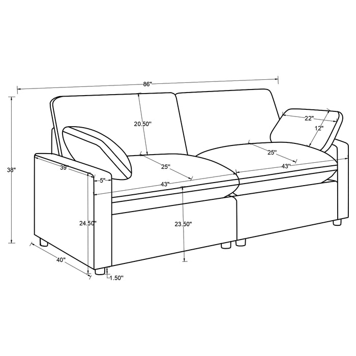 Collins Modular Power Loveseat Black