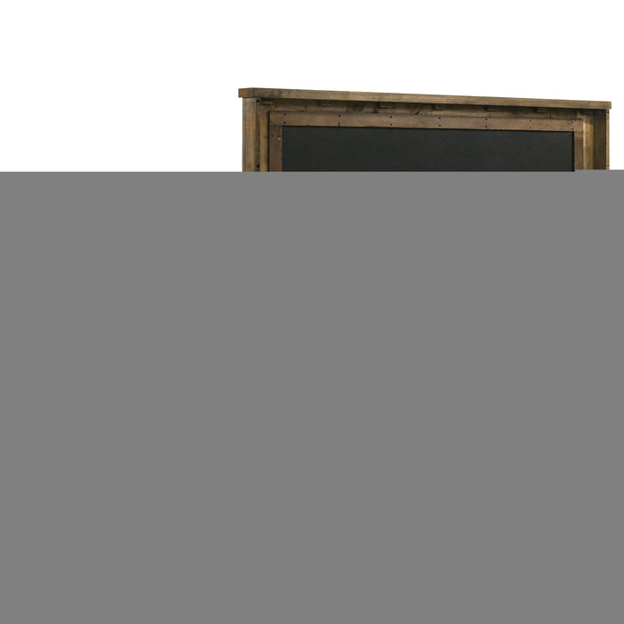 Doherty Queen Linen Upholstered Panel Bed Rustic Brown