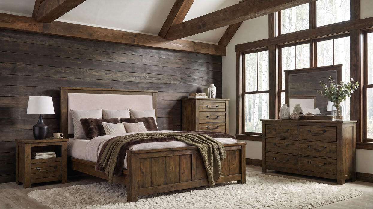 Doherty 6-drawer Dresser with Mirror Rustic Brown