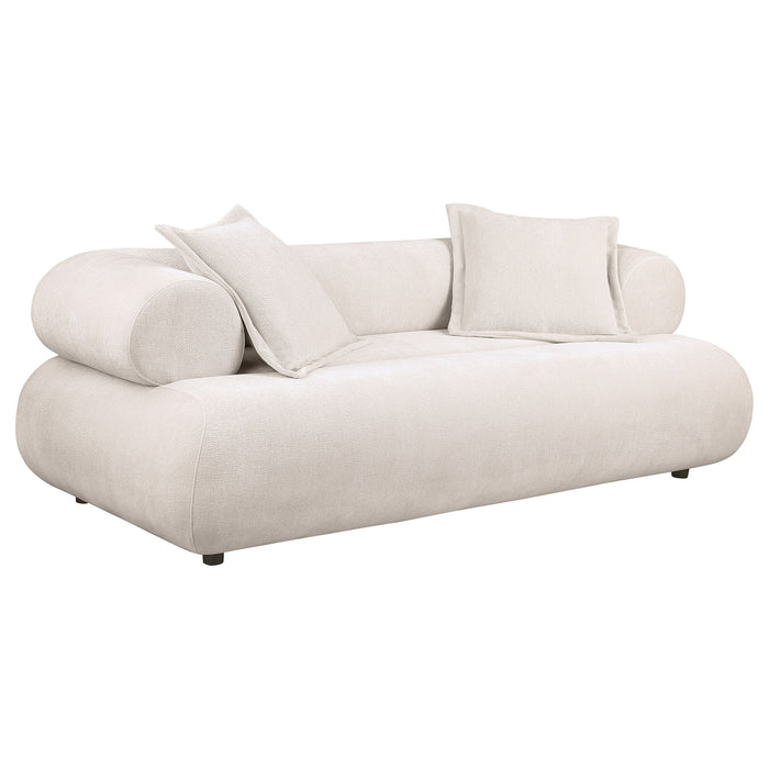 Eskola 2-Piece Chenille Sofa and Accent Chair Set Ivory