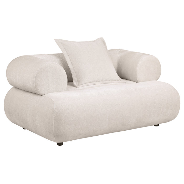 Eskola 2-Piece Chenille Sofa and Accent Chair Set Ivory