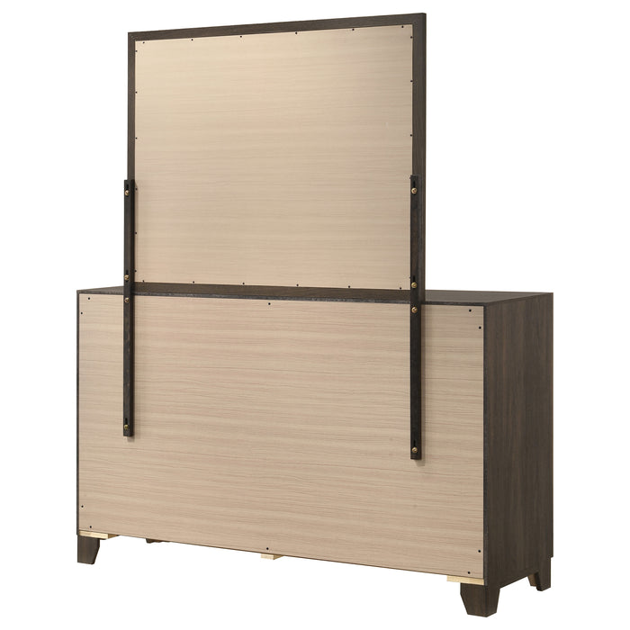 Farre 6-drawer Dresser with Mirror Dark Brown