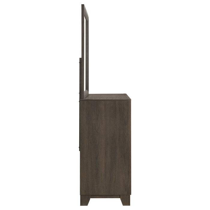 Farre 6-drawer Dresser with Mirror Dark Brown