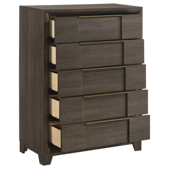 Farre 5-drawer Chest of Drawers Dark Brown