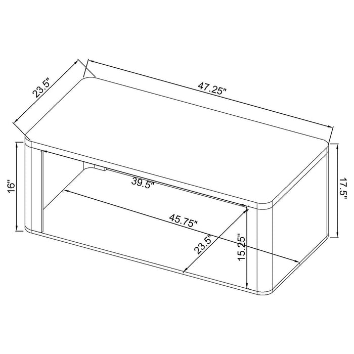Alsina Rectangular Coffee Table with Open Shelf Greige