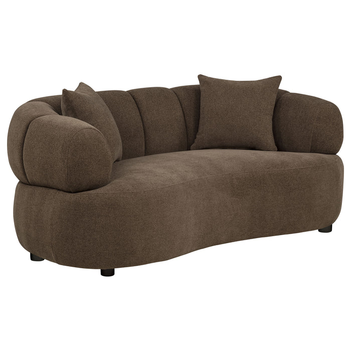 Casarin Fabric 3-Piece Channel-Back Sofa Set Brown