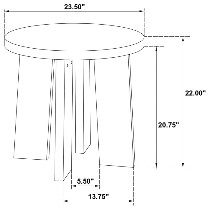 Strouse Contemporary Round End Table in Natural Oak