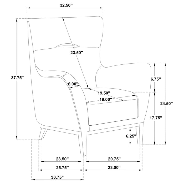 Catala Upholstered High Back Accent Chair Stone and Coffee