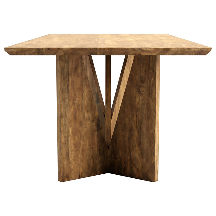 Sosa Solid Mango Wood Dining Table with Angular Base Light Brown