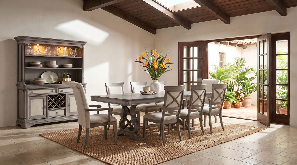 Cresswell Upholstered Dining Arm Chair Tan (Set of 2)